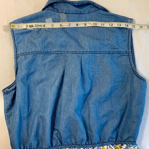 Speed Control sleeveless denim top w/ flowy peasant boho pattern bottom dress - Picture 10 of 12